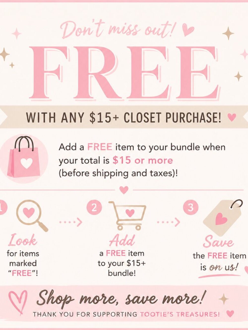 🎉 FREE ITEM PROMO • Read Before Shopping! • Tootie's Treasures 🩷